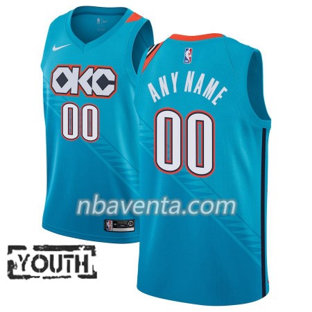 Camiseta Niños Oklahoma City Thunder Personalizadas 2018-19 Nike City Edition Azul Swingman